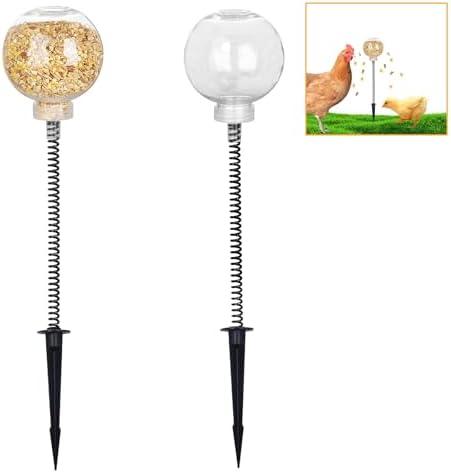 QoTang Chicken Slow Feeder - 2 Pack Slow Feed Release Ball Peck Toy for Chickens, Hens, Goose, Duck & Large Birds