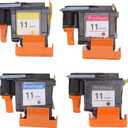 SIXRUN Printer Head, Printer Accessories, 4 Pcs Printhead Printer Magenta Black Cyan Yellow Print Replacement for HP 100 110 111 500 510 800 813 850