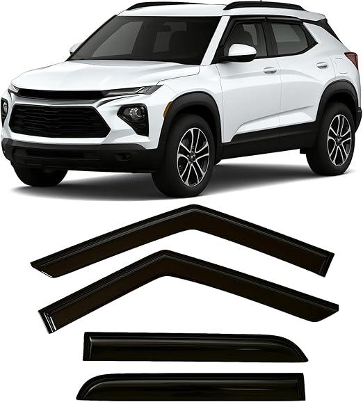 2021-2026 Tape-On Rain Guards for Chevrolet Chevy Trailblazer (Crossover) Side Window Visor Deflectors LS LT ACTIV RS Durable Tinted Shades 2022 2023 2024 2025