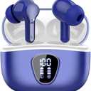Wireless Earbuds, Bluetooth 5.4 Headphones HiFi Stereo, Bluetooth Earbuds with ENC Noise Cancelling Mic, IP7 Waterproof in Ear Earphones, 48H, LED Display Ear buds for Pad Workout Sports, Blue
