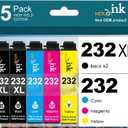 HOINKLO 232xl Ink Cartridges Combo Pack Remanufactured Replacement for 232 XL Ink Use with Expression Home XP-4200 XP-4205, Workforce WF-2950 WF-2930 Printer (2 Black Cyan Magenta Yellow
