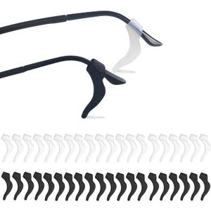 YINGFENG 20Pairs Glasses Anti-slip Silicone Ear Clip, Glasses Holder With Storage Box, Safety Eyewear Retainers, Eyeglass Ear Grips for for Sports Glass Sunglasses Reading (10 Black 10 white)