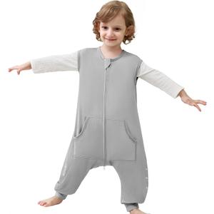HOMEAL Toddler Sleep Sack with Leg, Sleep Sack with Feet, Baby Sleep Sack 12M-7T (Gray)