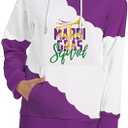 TMSD Women's Mardi Gras St.Patrick's Day Long Sleeve Hoodie with Pocket (XL)
