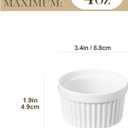 MALACASA Ramekins 4 oz Oven Safe, Porcelain Creme Brulee Ramekins Pudding Custard Cups Small Ceramic Souffle Dishes Ramakan Ramiken Ramicans Baking Bowls Set of 6, White, Series RAMEKIN-DISH