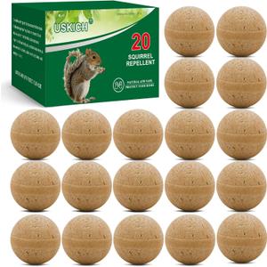 20Pack Squirrel Repellent Outdoor, Chipmunk Repellent Outdoor,Rodent Repellent,Squirrel Repellent for Attic and Cars Engines, Ultra Powerful Squirrel Deterrent Keep Squirrels Out of Garden (Dark Brown-squirrel)
