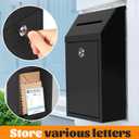 Metal Locking Mailbox Wall Mounted RustMail Case Lockable Mail Letterbox Suggestion Box for Home Office Outdoor Door, 10.24 x 5.71 x 2.75 Inch (Black)