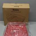 Kitsure Dish Drying Rack for Kitchen Counter, Stainless Steel Sink Organization and Storage Essentials with Cutlery Holder, Home and Appartment Decor, 12''W x 15.5''L, Red