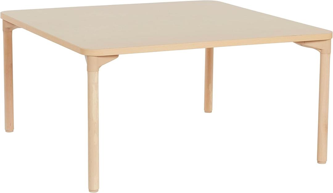 FDP Square All-Purpose Children's Activity Table (42 x 42 inch) with 22 inch Wood Legs for Grade-schoolers; Easy Clean Maple Laminate Tabletop, Great for Kid's at Home Playroom, Classroom, 14314-MPMG