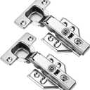 10 Pack 5 Pairs Frameless Kitchen Cabinet Hinges Soft Close Full Overlay European 35mm Cup Cabinet Door Hinge Heavy Duty 105 Degree Opening Concealed Cabinet Hinge