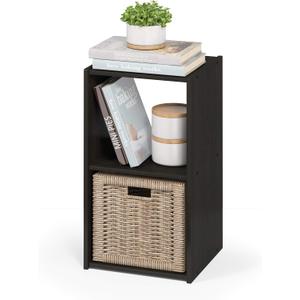 Furinno Pelli Cubic Storage Cabinet, 2x1, Espresso, 2-Cube