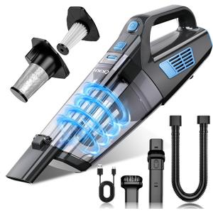 CKIKH Handheld Vacuum Cordless, 15000PA Strong Suction Hand Held Car Vacuum Cleaner Portable with Multi-Nozzles & Washable Filter, Lightweight Dust Busters Rechargeable for Home, Car, Office, Pets (Black & Blue)
