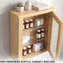 4 Pcs Medicine Cabinet Shelves 13.3 Inch Acrylic Medicine Cabinet Shelf Replacement for Living Room Bathroom Kitchen Wall Mounted Shelving Cabinet