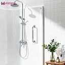 3 Pack Commercial Handicap Grab Bars, Munzong Brushed Nickel Bathroom Grab Bar for Shower, Anti Slip Bathroom Balance Bar,Safety Hand Rail for Elderly Injury Senior (Brushed Nickel, 18", 36", 42")