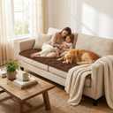 Smiry Pet Couch Covers for Dogs Washable, Non-Slip Fuzzy Couch Covers for 3 Cushion Sofa Pet Friendly, Soft Thick Furniture Protector Sofa Slipcover Mat for Dogs (Chocolate, 27.6" x 88")