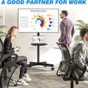 Rfiver Mobile TV Stand for 23-60 Inch LCD LED Flat/Curved Panel Screen TVs up to 88 lbs, Rolling TV Stand with Adjustable Shelf & Tilt, Portable Floor Stand on Wheels for Bedroom, Living Room, Office (Black)