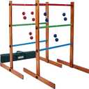 SpexDarxs Ladder Toss Outdoor Game, Wooden Golf Tossing Set with 6 Ball Bolas & Carrying Bag, Lawn Backyard Games for Teenager & Adult & Family