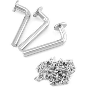 QWORK Universal Pallet Rack Safety Bolt - Heavy-Duty Drop Pins for Shelving Systems, 100 Pcs - Carbon Steel, 5/16" Diameter, 2-1/4" Length, J Bolt Design, M8x57mm