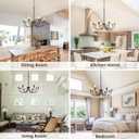 8-Light Black Chandeliers for Dining Room, Dining Room Light Fixtures, Farmhouse Candle Chandeliers for Kitchen, Living Room, Foyer, Entryway, Staircase