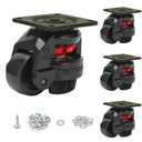 1 Pc Machine Leveling Casters with Nylon Wheel and Rubber Foot, Heavy Duty Leveling Casters,Retractable Workbench Caster, Loading Capacity 2200 Lbs (Black-2 INCH)