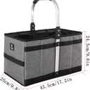 ALLCAMP Collapsible Basket - Folds to Only 9.8" L x 9.6" W x 2.75" H, 27L Large Portable Multi-Use, Compact Reusable Foldable Storage, Collapsible Shopping Basket (Gray)