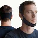 Anti Snoring Chin Strap Elasticity for Adults,Anti Snoring Devices Breathable and Durable,Snore Stopper for CPAP Users,M,Black
