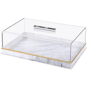 Acrylic Rectangular Cake Tray, 15"x9"x4.7"Cake Stand Plate with Clear Cover Lid, Multifunctional Pastry Serving Tray, Dessert Holder Tray, Rectangle Cake Platter with Lid for Party, Home, Kitchen