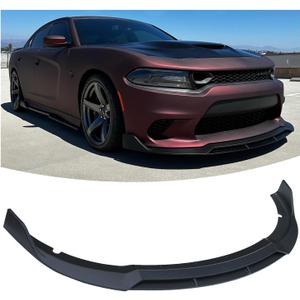 Front Bumper Lip Splitter for 2015-2024 Dodge Charger SRT RT GT Daytona Scat Pack Non-Widebody, Front Lip Spoiler Air Dam Chin Protector Rock Style Matte Black