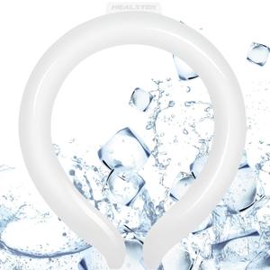 Neck Cooling Tube, Large Wearable Cooler Ice Ring warps for Summer, Hands Free Cold Pack | Reusable Neck Cooler (White)