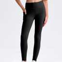 Girls' Black Athletic Leggings with Pockets, White Ankle Length Yoga Pants for Kids (Black, XL)