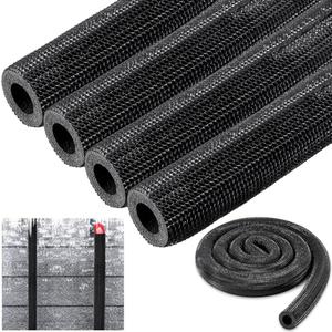 Pangda 4 Pcs 6 ft Pipe Insulation Foam Tube Heat Preservation Insulated Foam Anti Slip Tubing Cover Wrap for Water and Air Conditioning Copper Winter(0.98 x 0.59 x 72 Inch,Black)