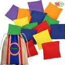 JOYIN 16 Cornhole Bean Bags for Tossing (4.7 x 4.7), Durable Nylon All-Weather Game, Includes 15 Bean Bags and a Carry Bag, Cornhole Game Set, Party Supplies for Kids & Adults