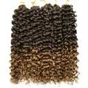 GoGo Curl Crochet hair 18inch Water Wave Crochet hair Ombre Blonde Synthetic Bohemian Crochet Braids Deep Wave Braiding hair Extensions (7Packs,1B/27)