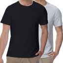 wirarpa Men's Cotton Undershirts Tee Short Sleeve Crew Neck Classic T-Shirt for Men 2 Pack (Gray, L)