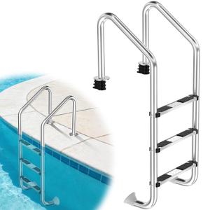 3-Step Swimming Pool Ladder for Inground Pools, 1.65" Pipe Diameter
