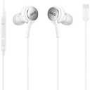SAMSUNG AKG Earbuds Original USB Type C in-Ear Earbud Headphones with Remote & Mic for Galaxy S23 Ultra, A53 5G, S22, S21 FE, S20, Note 10, 10+, S10 Plus - Braided - Includes Velvet Pouch - White