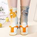 6 Pairs Cat Socks with Balls, 3D Cute Novelty Funny Animal Socks with Pompoms, Hilarious Soft Puffy Cartoon Kitten Sock Christmas Birthday Gifts for Cat Owners