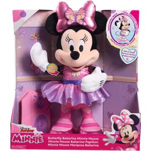 Just Play Minnie Disney Junior Mouse Sing and Dance Butterfly Ballerina Lights and Sounds Plush, Sings Just Like a Butterfly, Kids Toys for Ages 3 Up