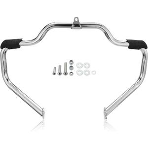 MoKitDora Touring Engine Guard Highway Rail Mustache Crash Bar 1.25" Fat for Harley 2009-up Road King Street Electra Glide and Trike Models, Chrome