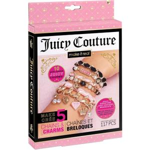 Juicy Couture Mini Chains and Charms Bracelet Kit - DIY Charm & Friendship Bracelet Making Set with Beads, Charms & Cords - Create 5 Bracelets, Arts & Crafts Gift for Girls Tweens Ages 8+