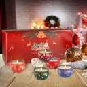 WPONSZU 24 Pack Christmas Scented Candles Gift Set for Woman, Jar Candle, 2.5 oz Soy Wax Tin Candle-Ideal Gift for Travel Home Dcor (Multi-Color1)