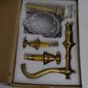 GGStudy 8 inch 2 Handles 3 Holes Widespread Bathroom Sink Faucet Antique Brass Basin Mixer Tap Faucet Matching Metal Pop Up Drain with Overflow