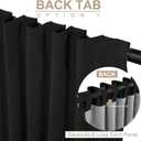 100% Blackout Shield Linen Blackout Curtains for Bedroom 84 Inches Long, Back Tab/Rod Pocket Living Room Drapes, Thermal Insulated Blackout Curtains 2 Panels Set, 50" W x 84" L, Black