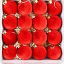 Velvet Ornaments for Christmas Tree Decorations - Red Christmas Ball Ornament for Indoor Holiday Decor - Shatterproof Xmas Bulbs Ornaments 80mm 3.15inch - Pack of 16