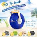Beach Wagon with Big Wheels for Sand, 10.5" TPU All-Terrain Inflatable Wheels, Heavy Duty Folding Wagon, 150L Large Capacity, Collapsible Cart for Beach, Camping, Garden & Outdoor Sports (Blue)