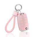 YO&YOYE for Kia Key Fob Cover with Keychain, Pink Soft TPU Key Case Fit for Kia Sedona Rio Optima Soul Sportage Sorento Carens Flip Key