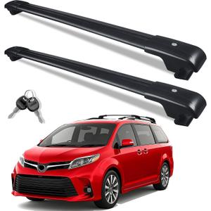 Roof Rack Cross Bars for 2011-2020 Toyota Sienna 396lbs Lockable Roof Rails Crossbars Anti-Theft Roof Rackfor Cargoes, Bicycles, Kayaks, Luggage Racks, Suitcases, Canoes