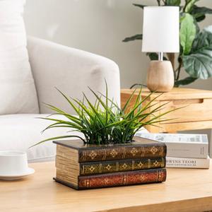 Artificial Fake Grass Plants In Book Planter