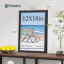 12x18 Poster Frames Set - 3 Pack - Black Solid Wood Picture Frame - Tempered Glass - Exclusive Woodgrain - Rooms, Offices, Gallery, Studio, and Hallway, Wall Display Decor
