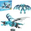 Dinosaur Sets for Boy Age 7 8 9 10 11 12 Years Old, Dragon Building Toy for Kids Christmas Halloween Birthday Gift (2 in 1) (Large, Blue)